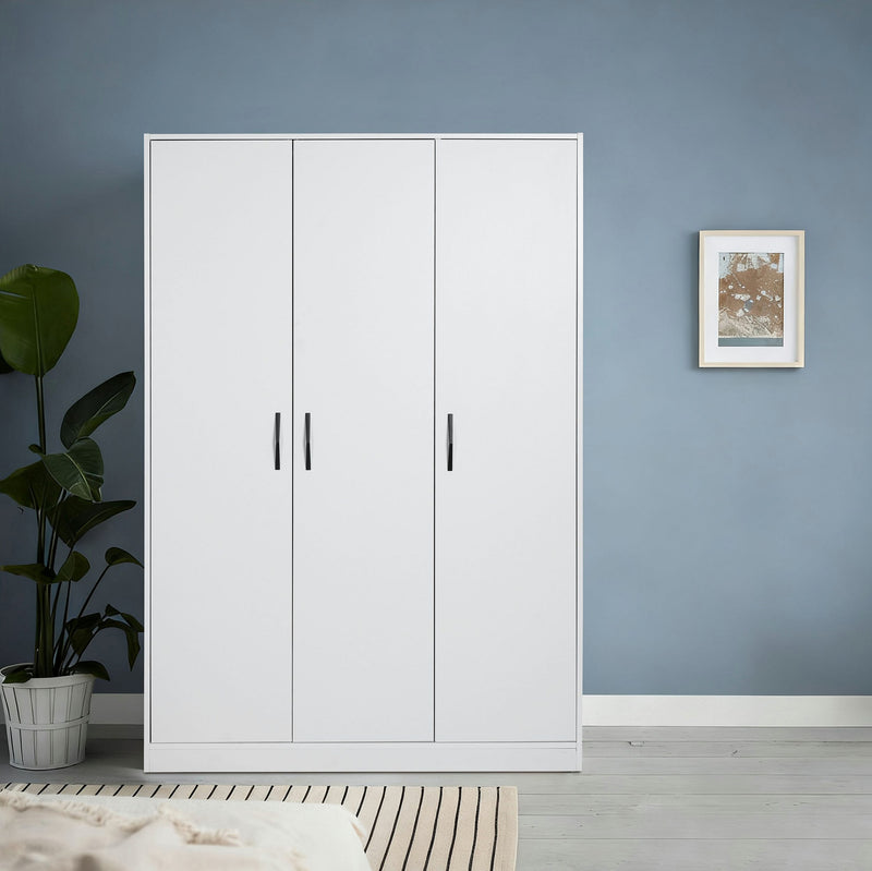 Dulap pentru dormitor Hamburg cu 3 usi alb 117 cm - LunaHome.ro