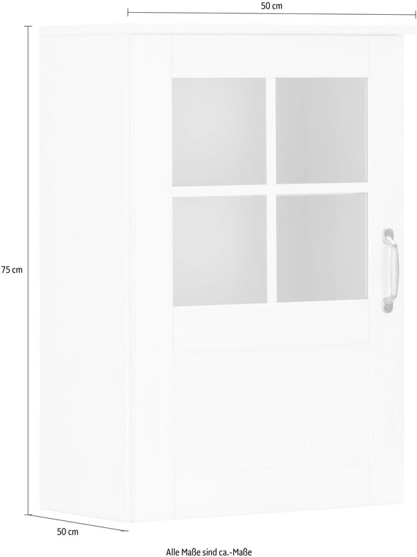 Dulap suspendat Alby din lemn de pin alb, 50 cm latime - LunaHome.ro