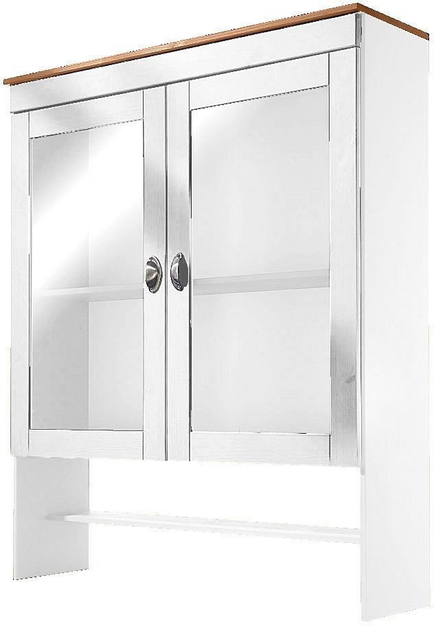Dulap suspendat Oslo din lemn de pin alb rustic, 100 cm latime - LunaHome.ro