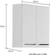 Dulap suspendat de baie Quickset alb cu 2 usi, 50 cm - LunaHome.ro