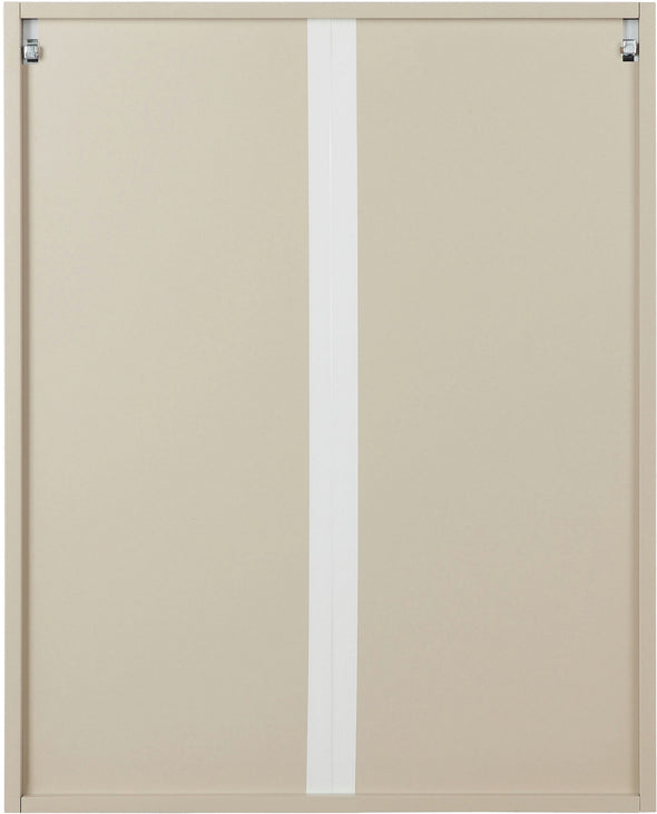 Dulap suspendat de baie crem cu 2 uși cu oglindă 60 cm