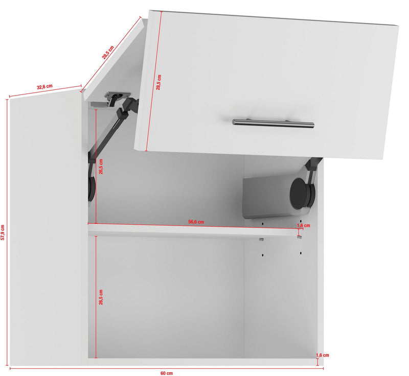 Dulap suspendat de bucatarie cu clapeta rabatabila Impuls 60 cm lățime - LunaHome.ro