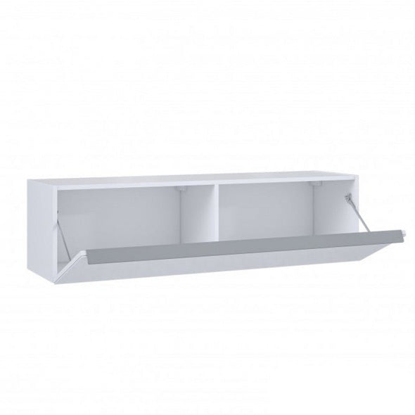 Dulap suspendat de living Sienas alb lucios cu clapetă 120 cm