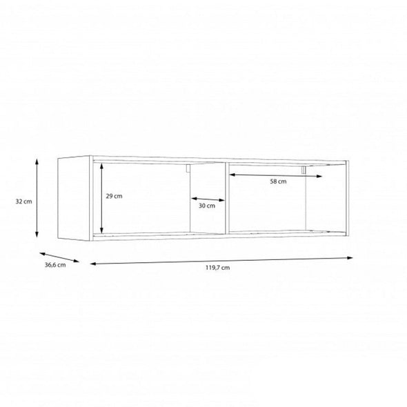 Dulap suspendat de living Sienas alb lucios cu clapetă 120 cm