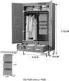 Dulap textil cu schelet metalic Stockholm alb 90 cm lățime - LunaHome.ro