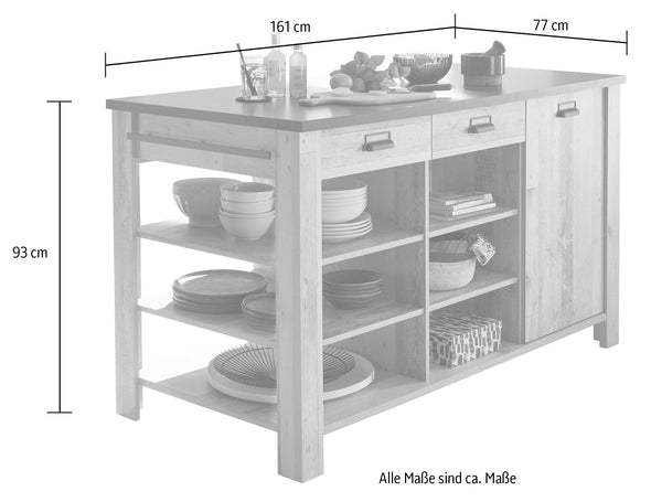 Dulap tip insula Sherwood cu aspect de lemn 161x77 cm