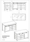 Dulap tip insula Sherwood cu aspect de lemn 161x77 cm