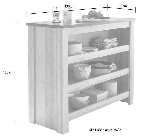 Dulap tip insula Sherwood cu suport pentru prosoape, 130x52 cm - LunaHome.ro