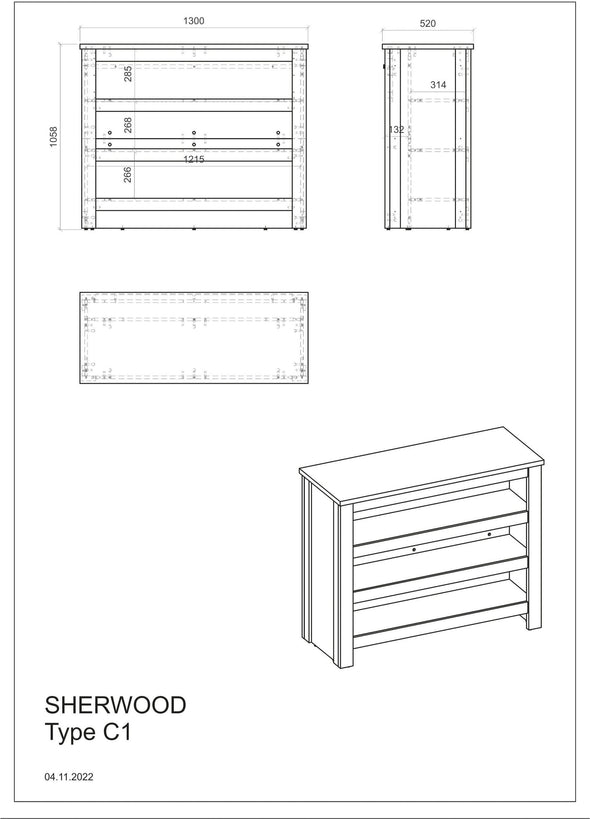 Dulap tip insula Sherwood cu suport pentru prosoape, 130x52 cm - LunaHome.ro