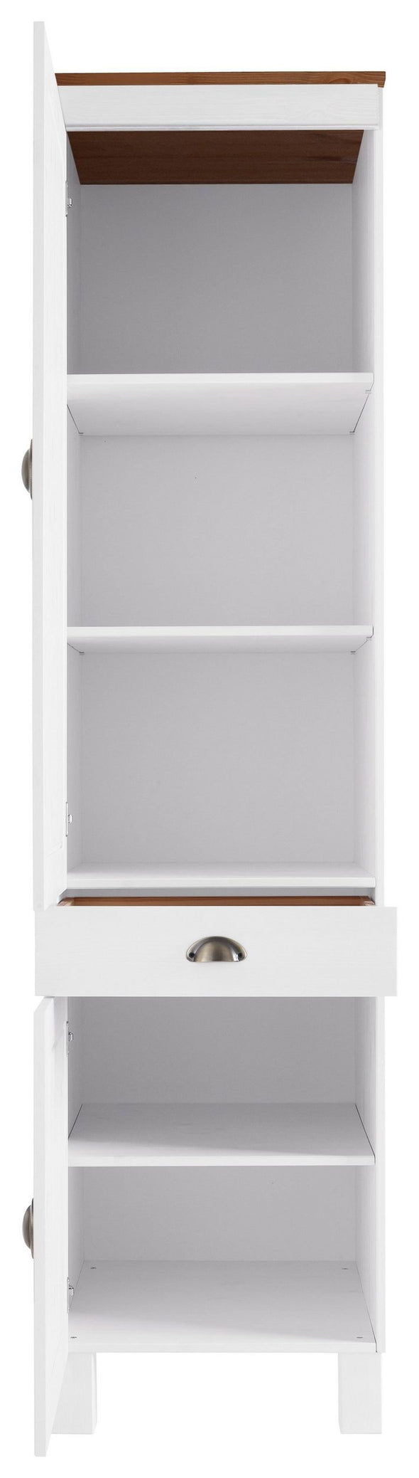 Dulap turn de bucătărie Oslo din lemn masiv de pin crem, 50 cm lățime - LunaHome.ro