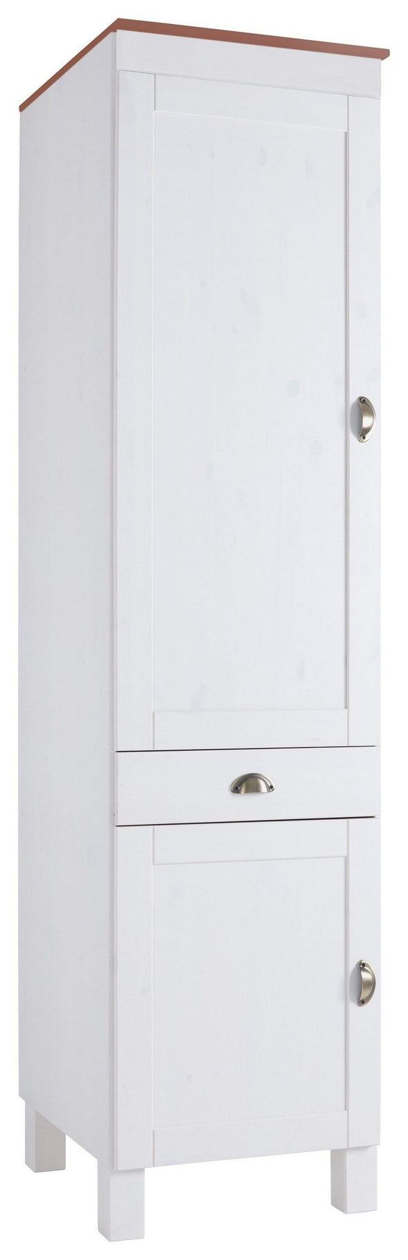 Dulap turn de bucătărie Oslo din lemn masiv de pin crem, 50 cm lățime - LunaHome.ro