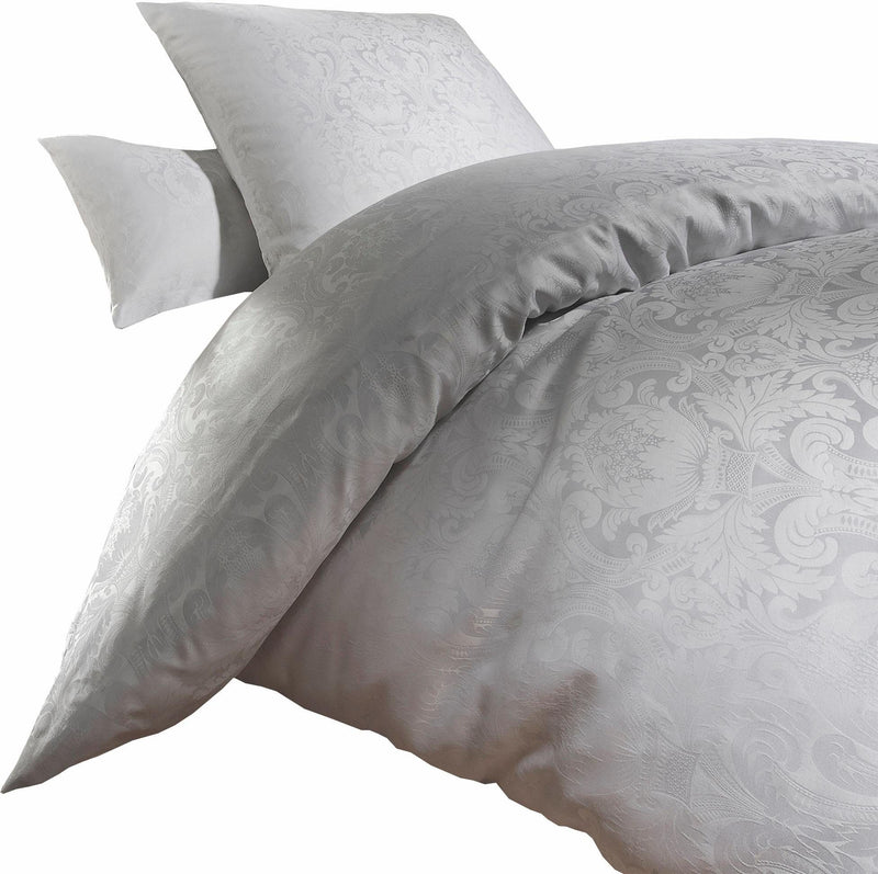 Față de pernă Florence 100% bumbac brocart satinat alb 80x80 cm - LunaHome.ro
