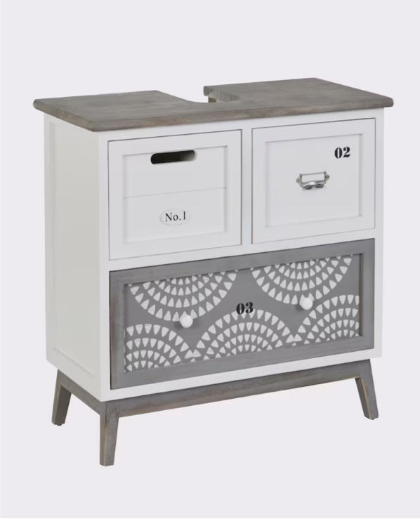Masca de lavoar Heine din lemn de pin cu design industrial 60 cm - LunaHome.ro