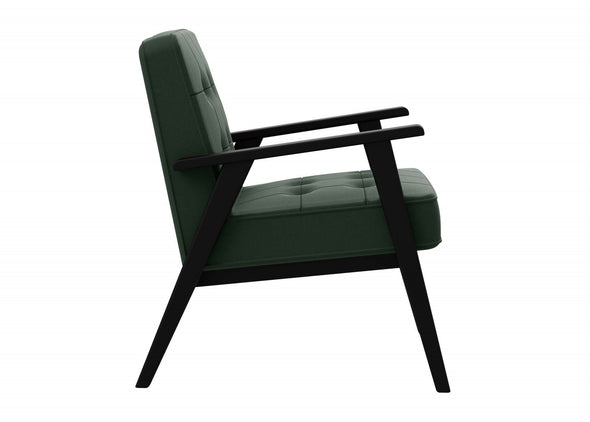 Fotoliu Alvared cu aspect de piele verde si cadru din fag - LunaHome.ro
