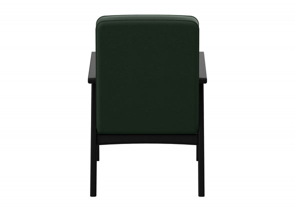 Fotoliu Alvared cu aspect de piele verde si cadru din fag - LunaHome.ro