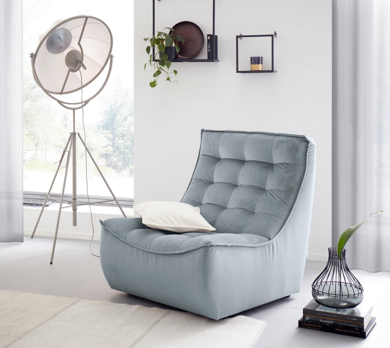Fotoliu Calia Banjo din microfibra gri fabricat in Italia 81x102 cm - LunaHome.ro