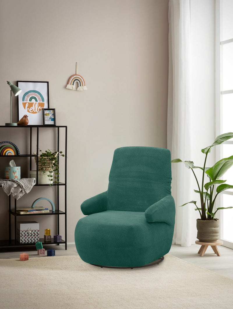 Fotoliu Domo Collection verde cu functie de pivotare si spatar reglabil