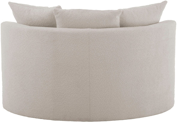 Fotoliu Isalie XXL din boucle pufos gri deschis cu perne 153 cm