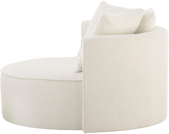 Fotoliu Isalie XXL din boucle pufos crem cu perne 153 cm