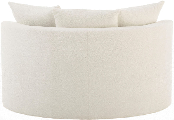 Fotoliu Isalie XXL din boucle pufos crem cu perne 153 cm