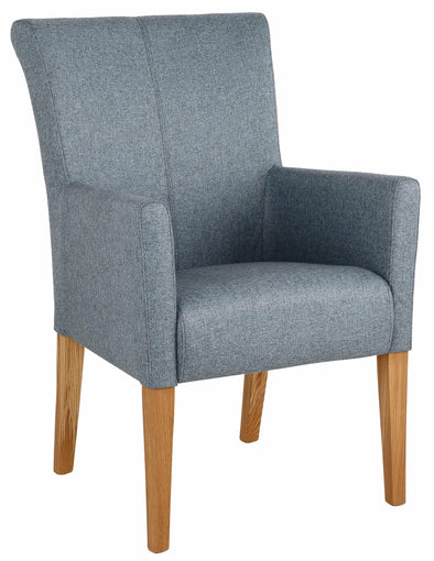 Fotoliu King cu husa albastru petrol si picioare din lemn