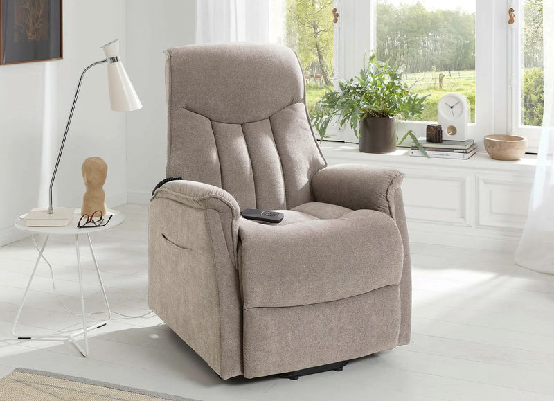 Fotoliu Lazyboy bej cu reglaj electric si asistenta la ridicare - LunaHome.ro