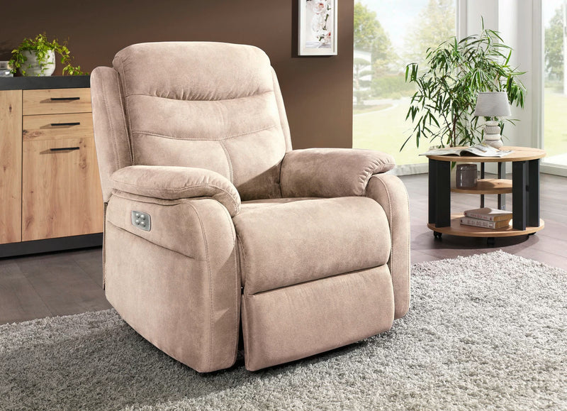 Fotoliu Lazyboy bej cu reglaj electric si asistenta la ridicare - LunaHome.ro