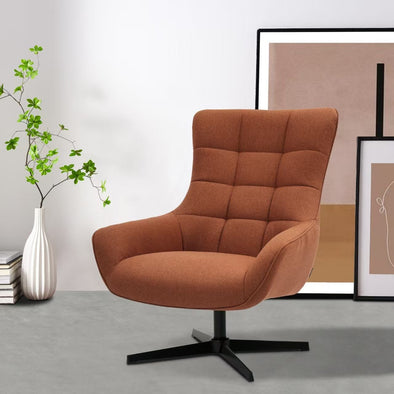 Fotoliu Lemoore cu tapiterie Terracotta si baza neagra
