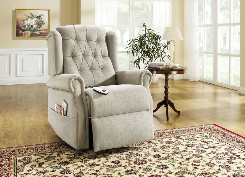 Fotoliu de relaxare cu asistenta la ridicare Lazy Boy cu reglaj electric crem - LunaHome.ro