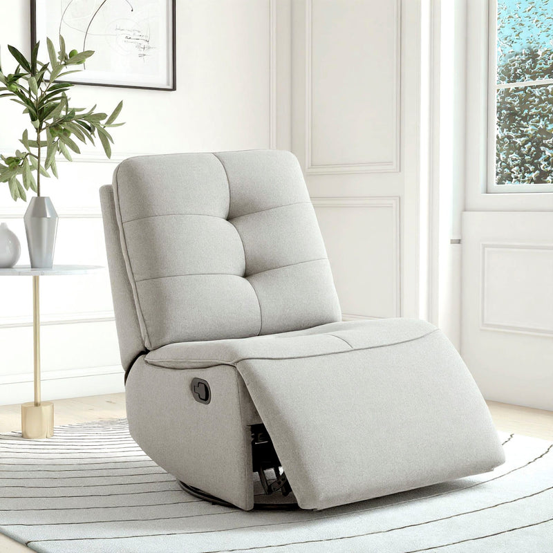 Fotoliu de relaxare Bailee rotativ reglabil manual tapiterie crem - LunaHome.ro