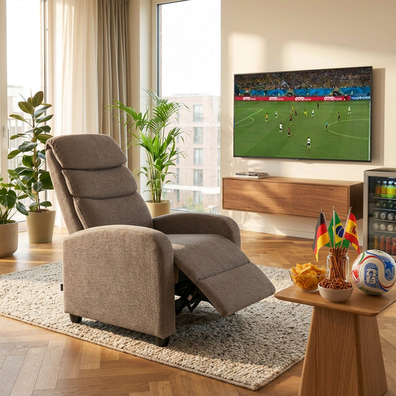 Fotoliu de relaxare Berville cu reglaj manual maro taupe