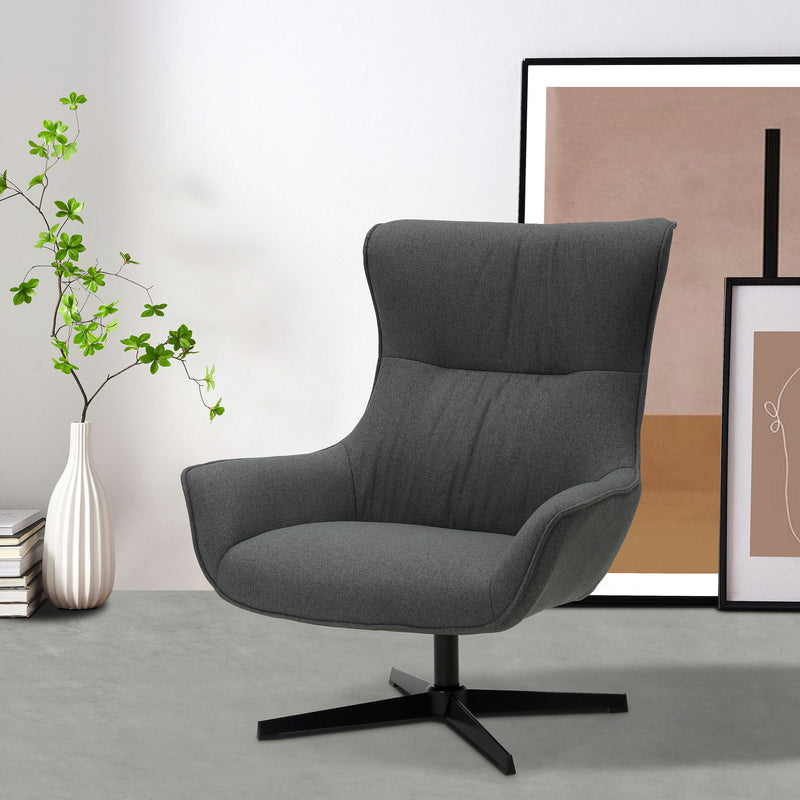 Fotoliu de relaxare Forney rotativ cu husa antracit si baza metalica - LunaHome.ro