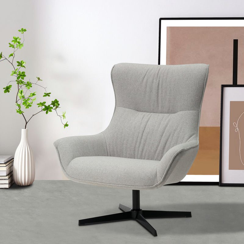 Fotoliu de relaxare Forney rotativ cu husa gri si baza metalica - LunaHome.ro