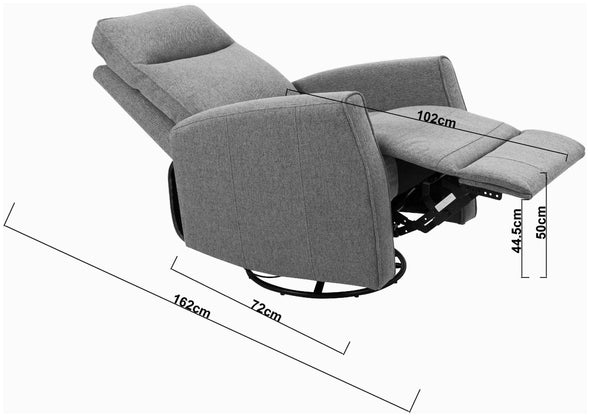 Fotoliu de relaxare Kayli rotativ, cu functie de recliner maro - LunaHome.ro