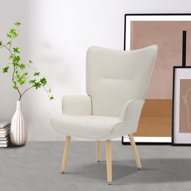 Fotoliu de relaxare Keady cu tapiterie crem deschis - LunaHome.ro