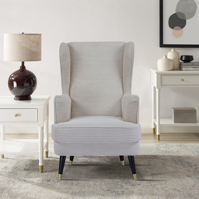 Fotoliu de relaxare Ziller din velur  bej cu aspect elegant - LunaHome.ro