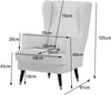 Fotoliu de relaxare Ziller din velur gri cu aspect elegant