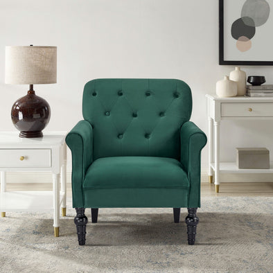 Fotoliu elegant Ranna verde cu picioare negre - LunaHome.ro