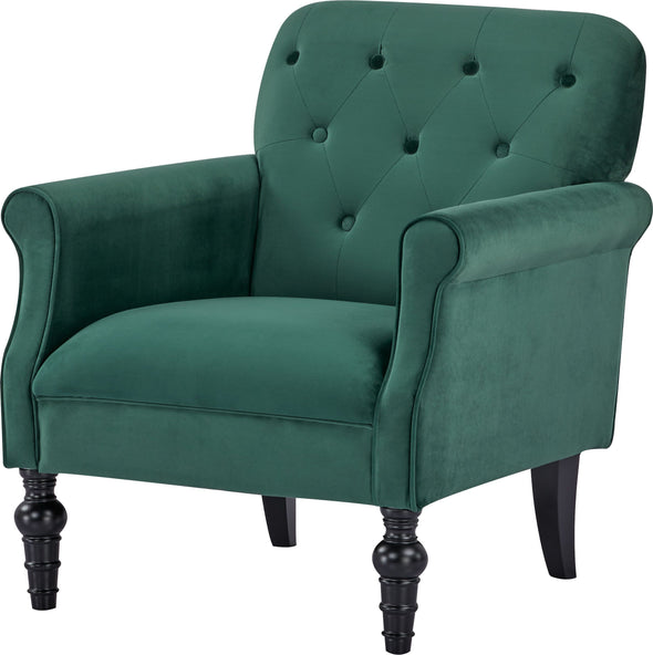 Fotoliu elegant Ranna verde cu picioare negre - LunaHome.ro