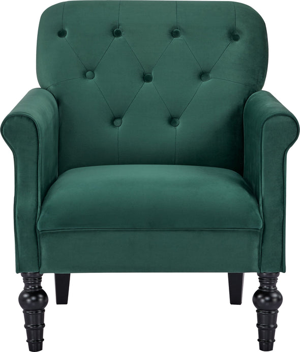 Fotoliu elegant Ranna verde cu picioare negre - LunaHome.ro