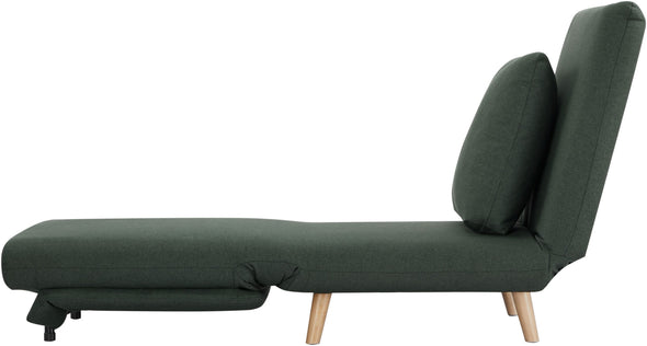 Fotoliu extensibil Ainsley cu tapiterie verde inchis