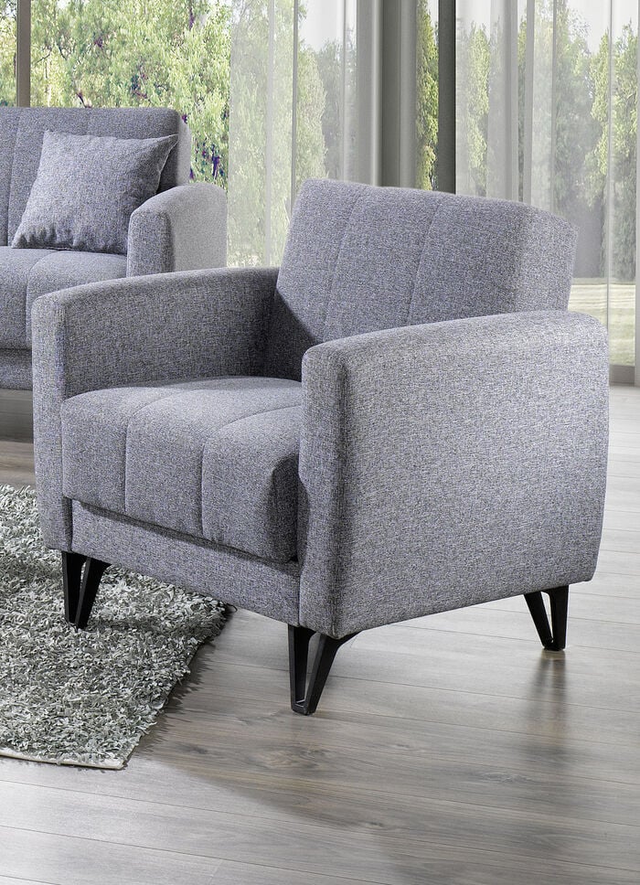 Fotoliu rabatabil cu design modern gri Estona - LunaHome.ro