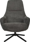 Fotoliu rotativ Clarinda cu tapiterie antracit si picior metalic