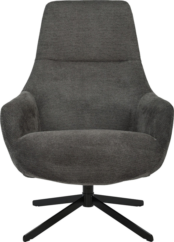 Fotoliu rotativ Clarinda cu tapiterie antracit si picior metalic