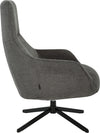Fotoliu rotativ Clarinda cu tapiterie antracit si picior metalic