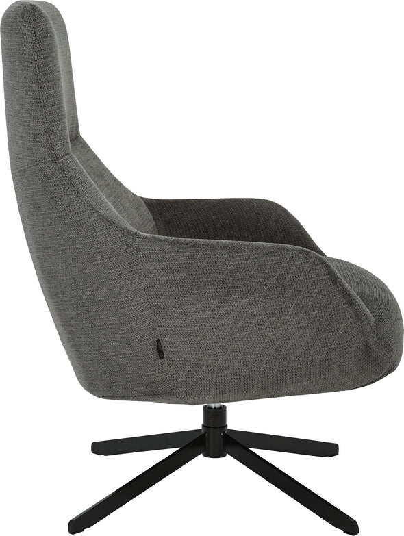 Fotoliu rotativ Clarinda cu tapiterie antracit si picior metalic