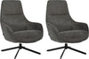 Fotoliu rotativ Clarinda cu tapiterie antracit si picior metalic