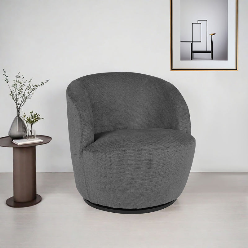 Fotoliu rotativ de relaxare Frazee cu design compact gri - LunaHome.ro