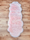Covor de blana sintetica Valeria, foarte moale si pufos roz 65x180 cm - LunaHome.ro