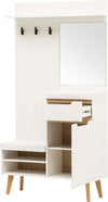 Garderoba Torge cu design scandinav alba 107 cm latime - LunaHome.ro